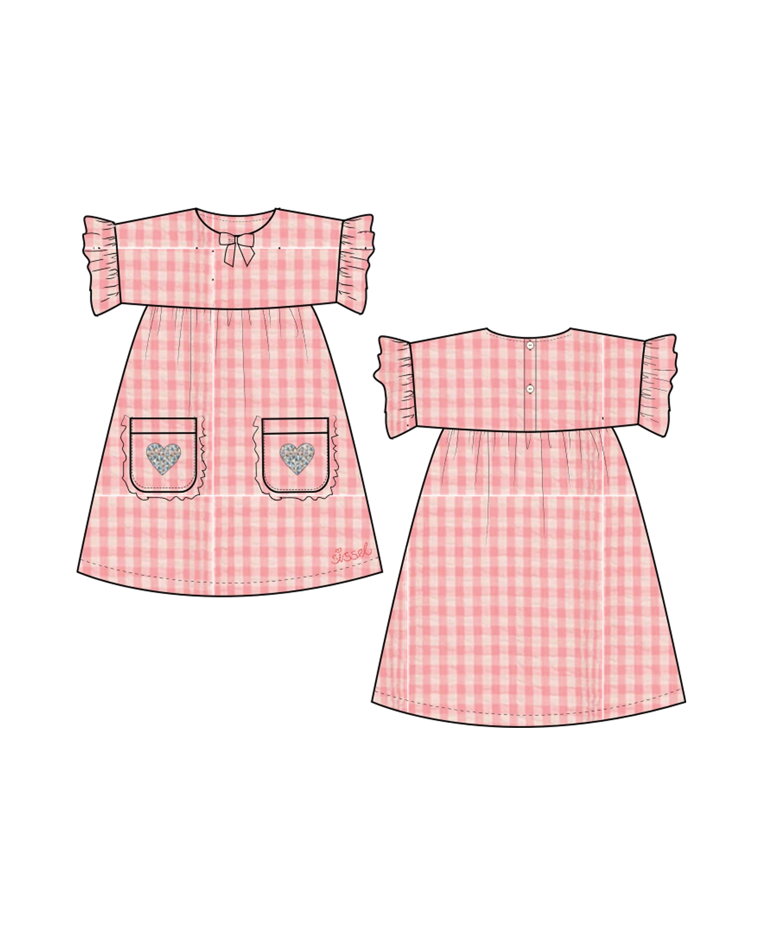 Ohio MINI Dress - Pink Checks