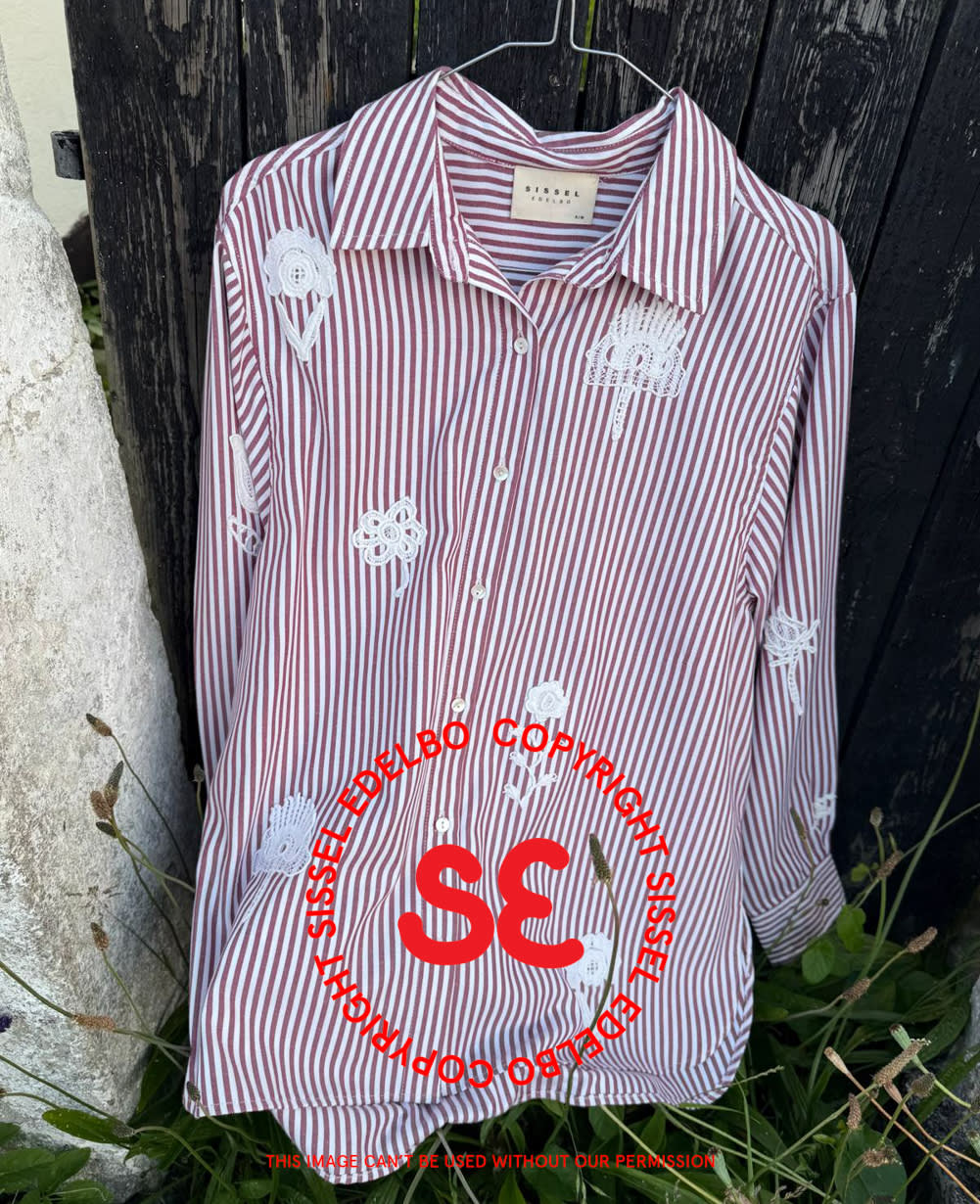 Olive Shirt - Red Stripes