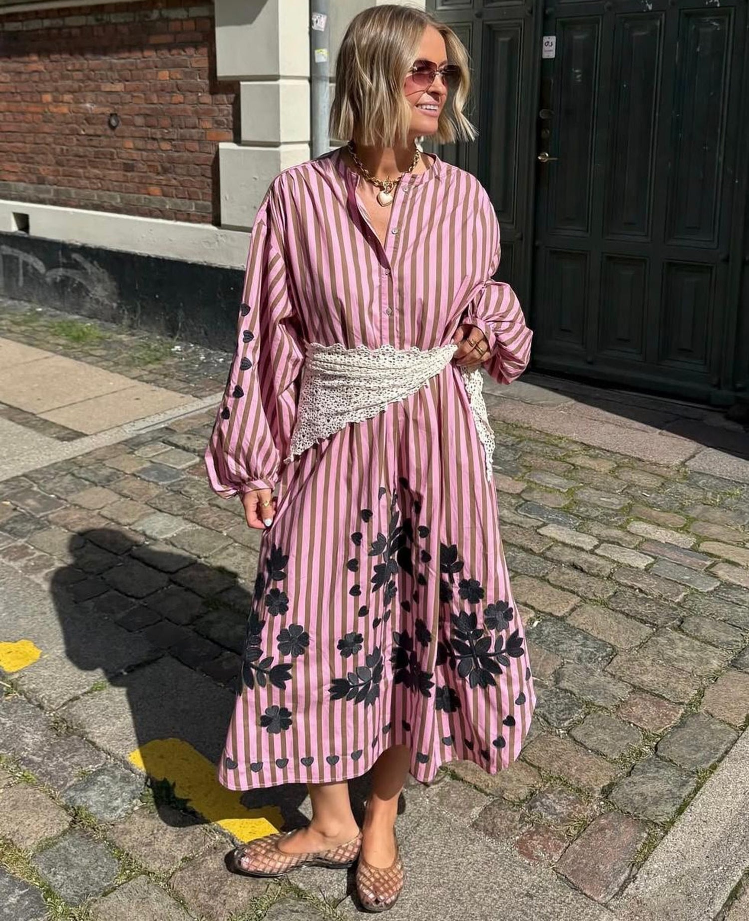 Rikke Dress - Pink Stripes
