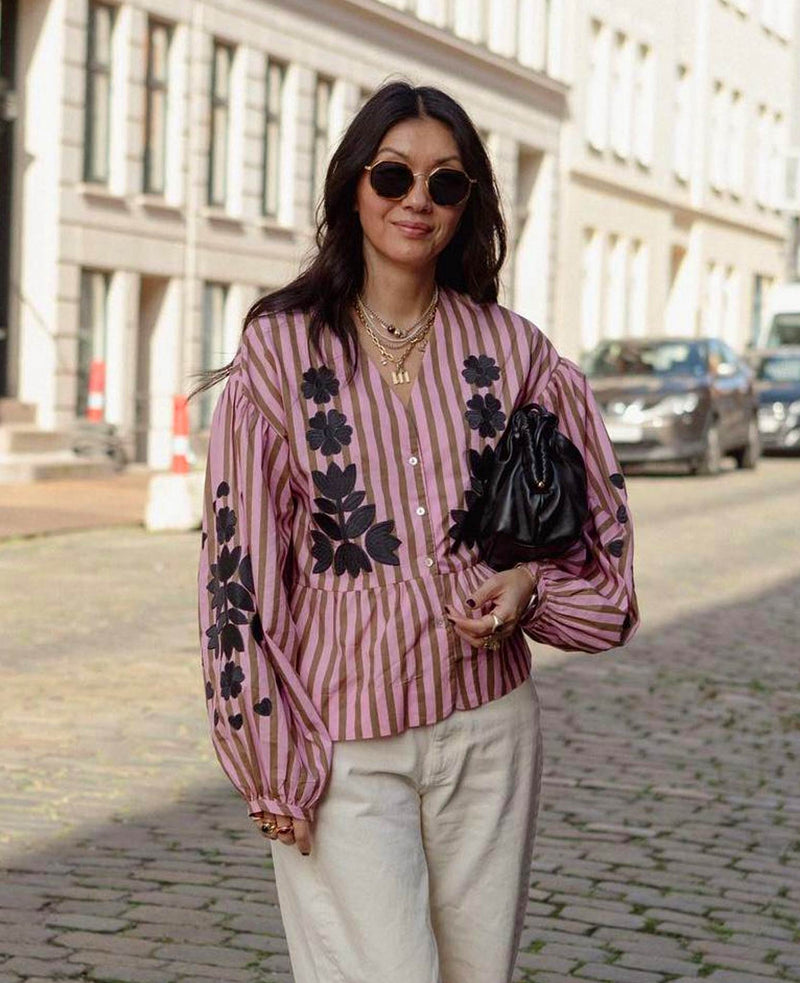 Rikke Top - Pink Stripes