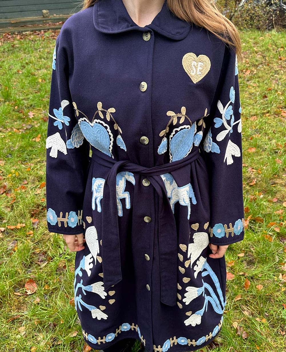 Rose Coat - Navy Horses