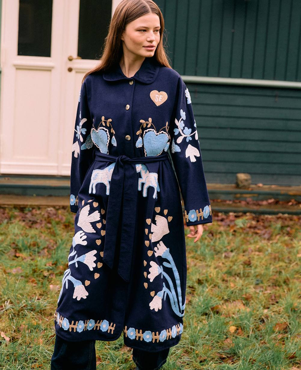 Rose Coat - Navy Horses