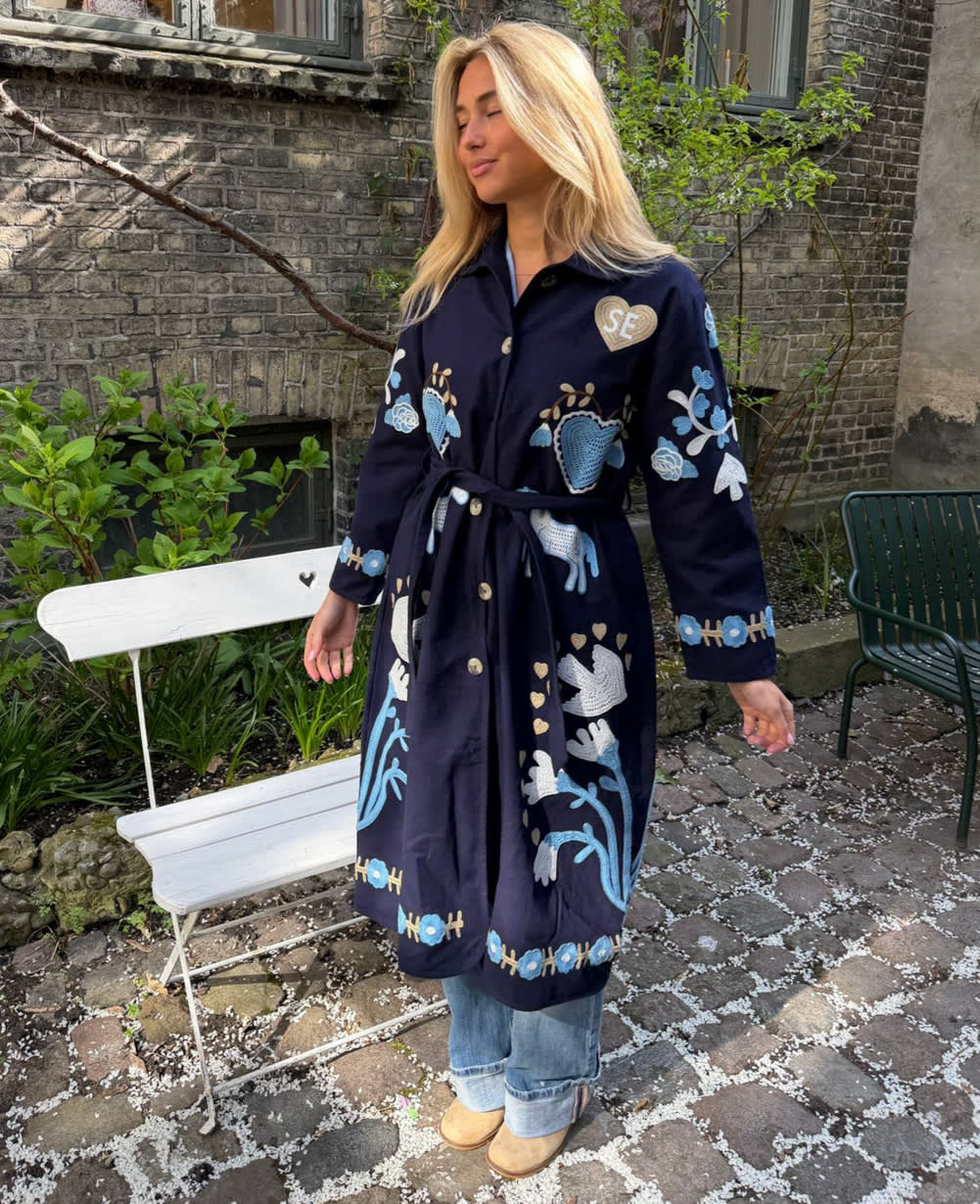 Rose Coat - Navy Horses