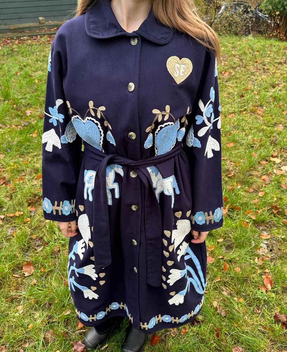 Rose Coat - Navy Horses