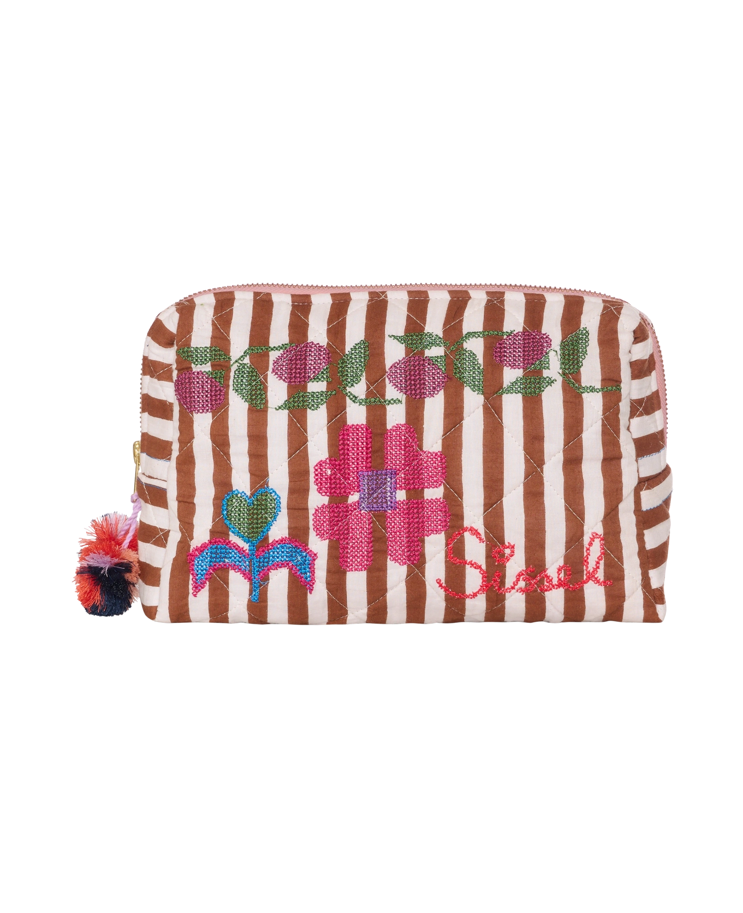 Rosea Cosmetic Bag - Brown Stripes