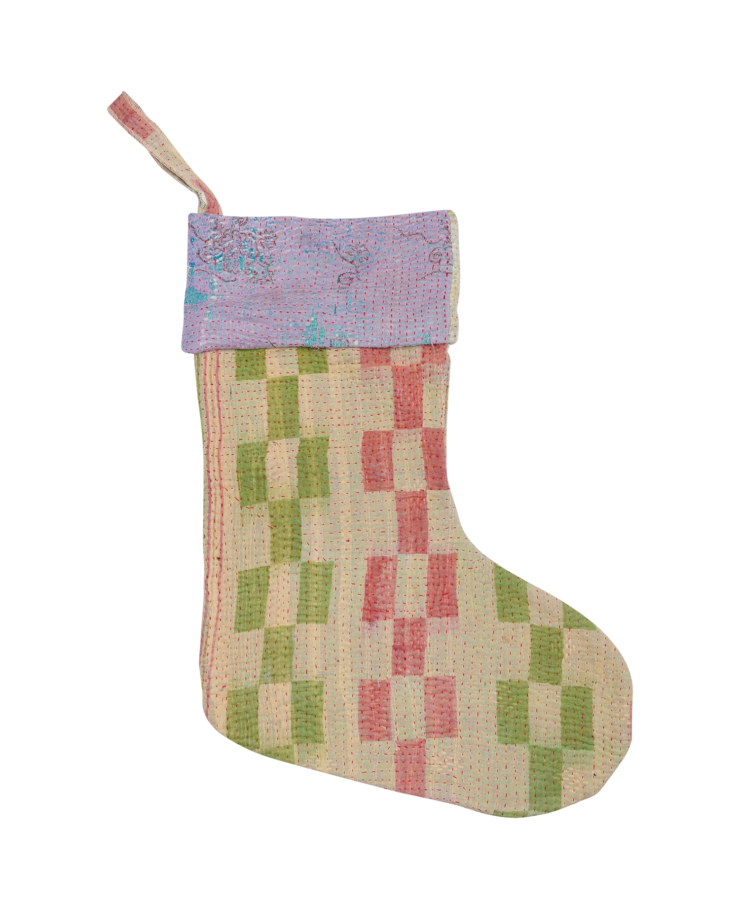 Christmas Kantha Stocking - No. 15