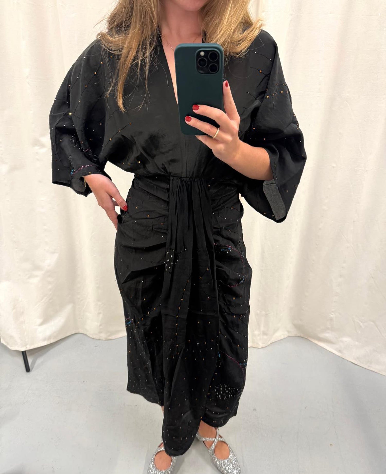 Juno SILK Dress Sparkling Black - No. 167