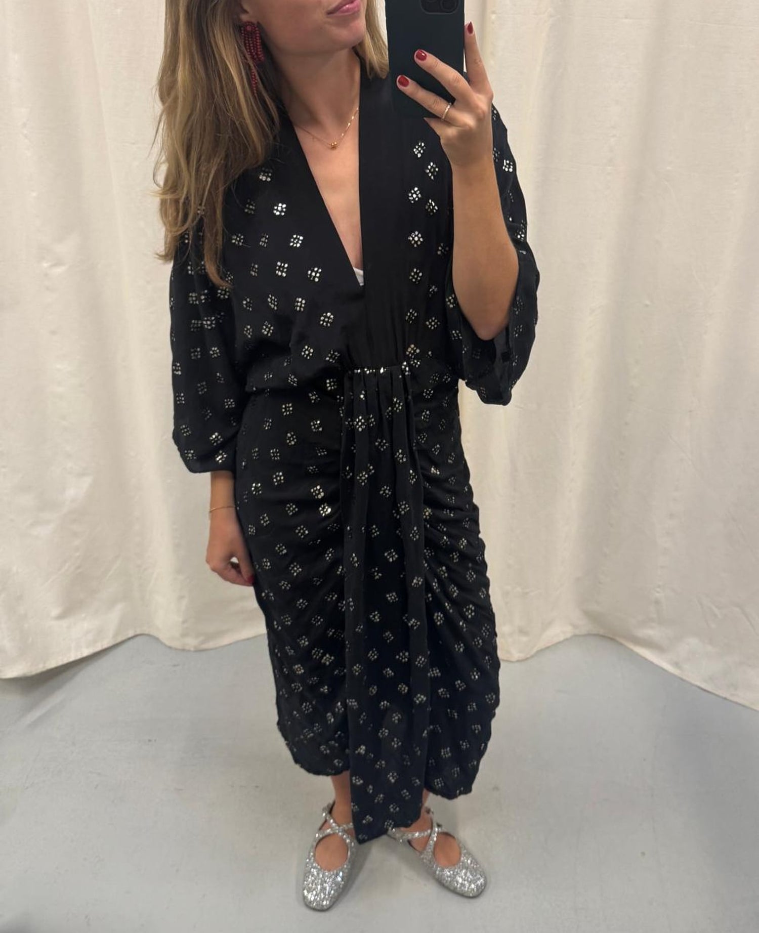 Juno SILK Dress Sparkling Black - No. 180