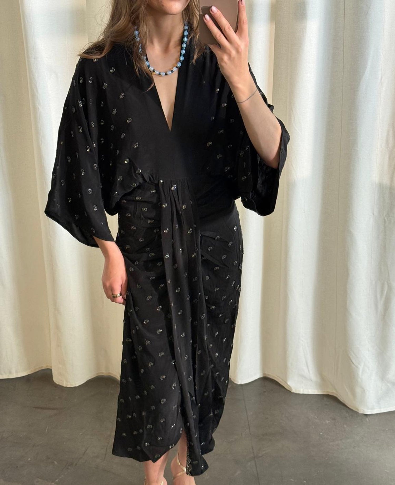 Juno SILK Dress Sparkling Black - No. 42