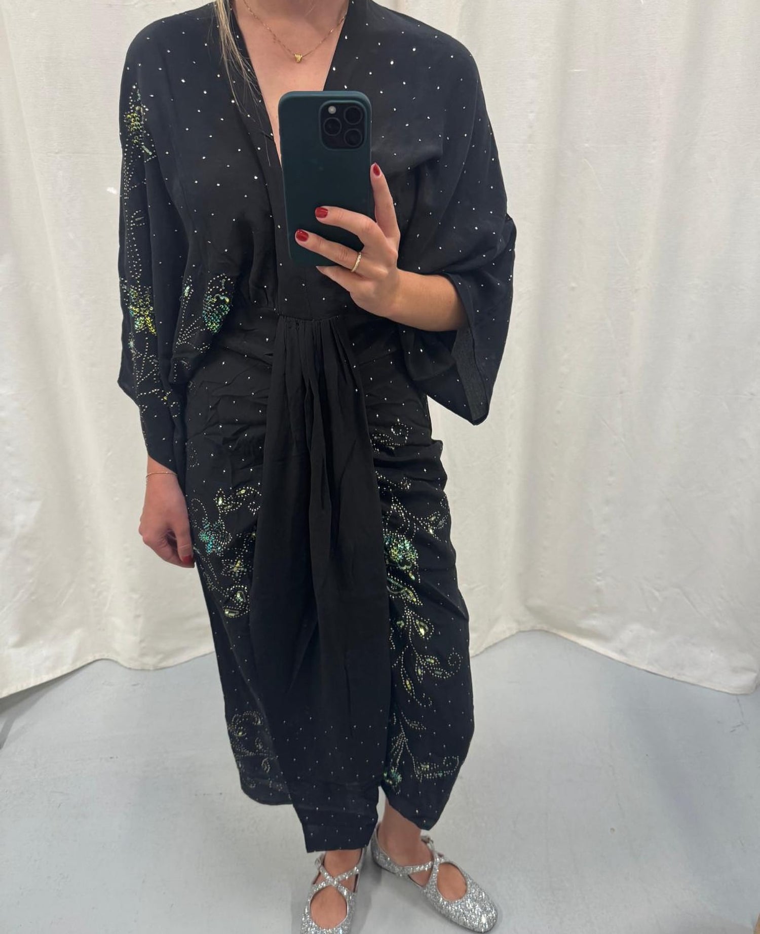 Juno SILK Dress Sparkling Black - No. 89