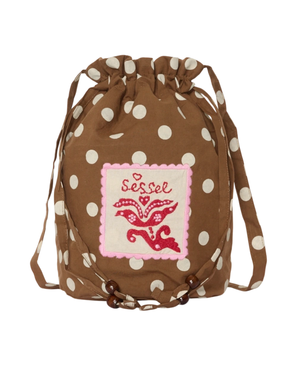 Babba Drawstring Bag - Dotty Brown