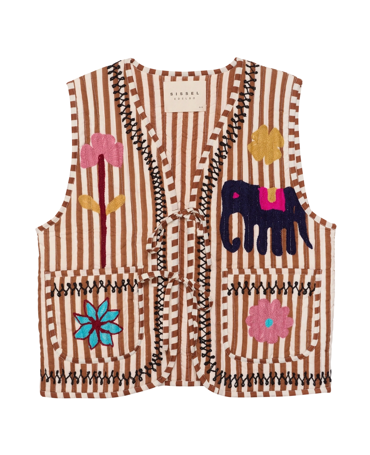 Vilja Vest - Brown Stripes