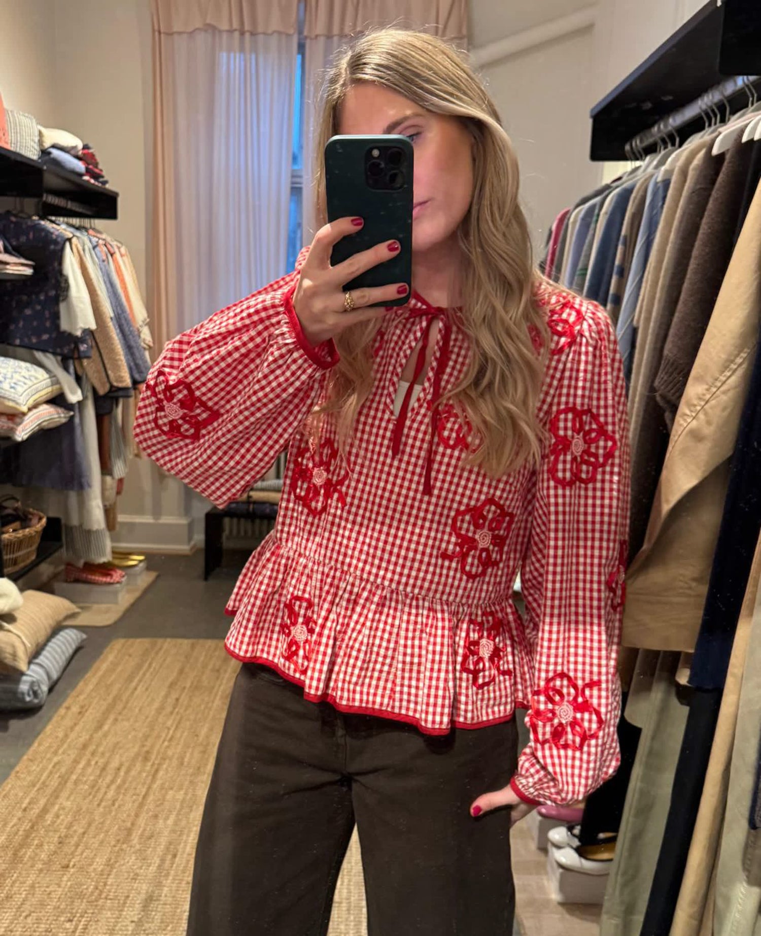 Sunny Top - Red Checks