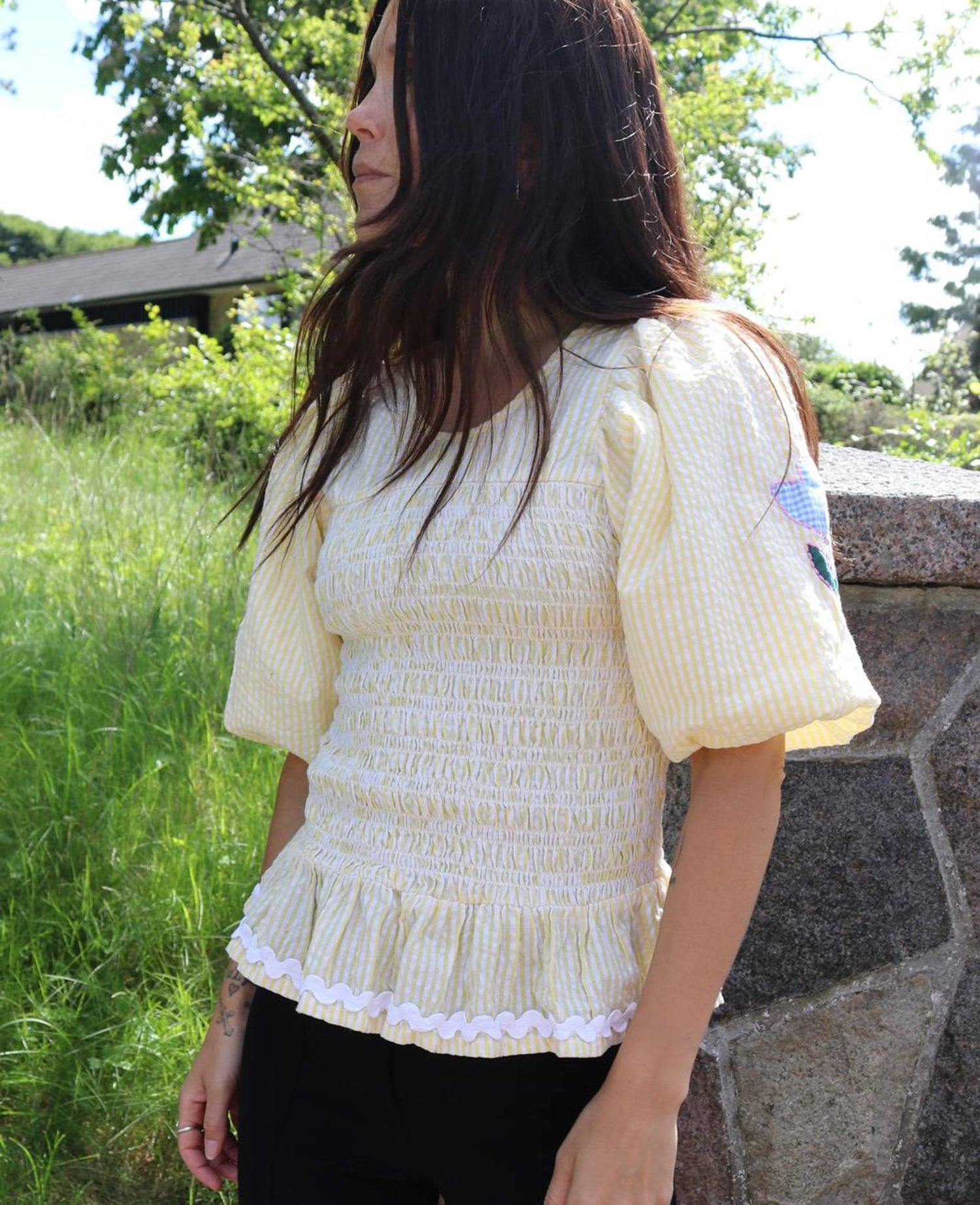 Svea Top - Yellow Stripes