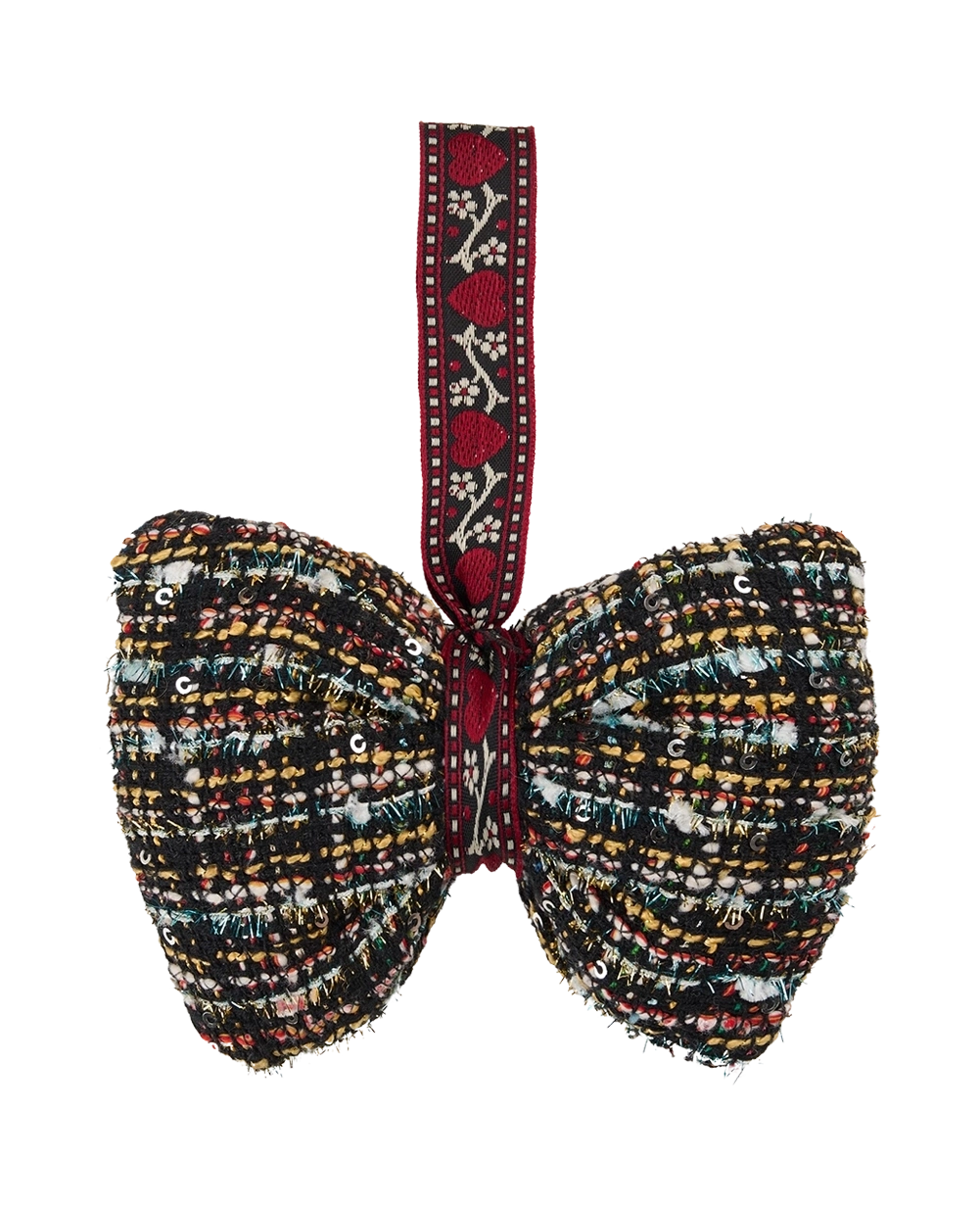Boucle Bow Ornament - Black