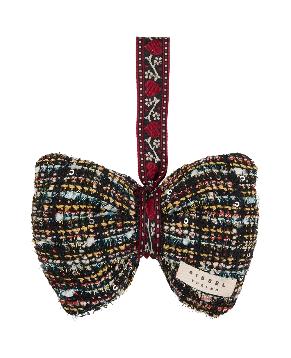 Boucle Bow Ornament - Black