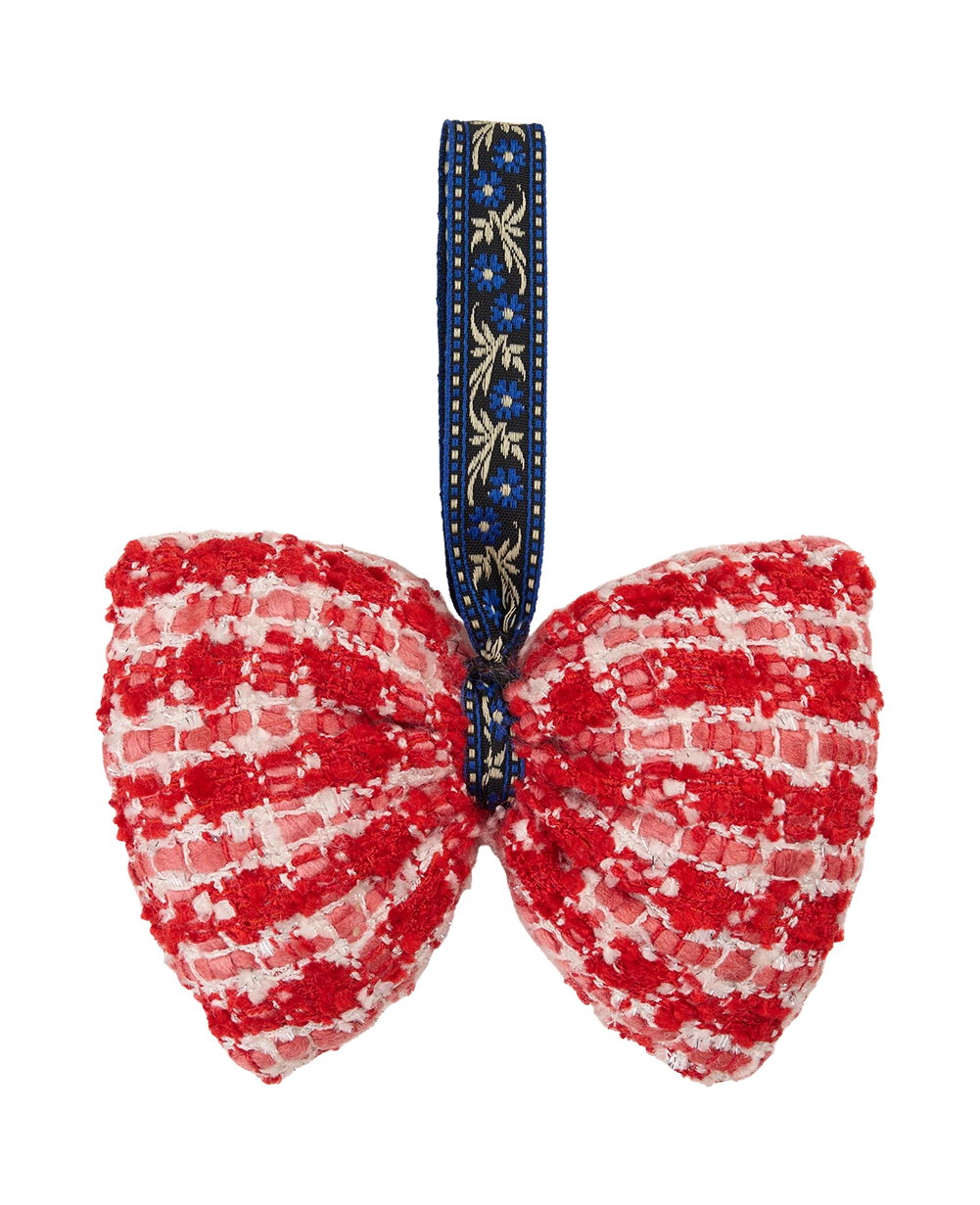 Boucle Bow Ornament - Red