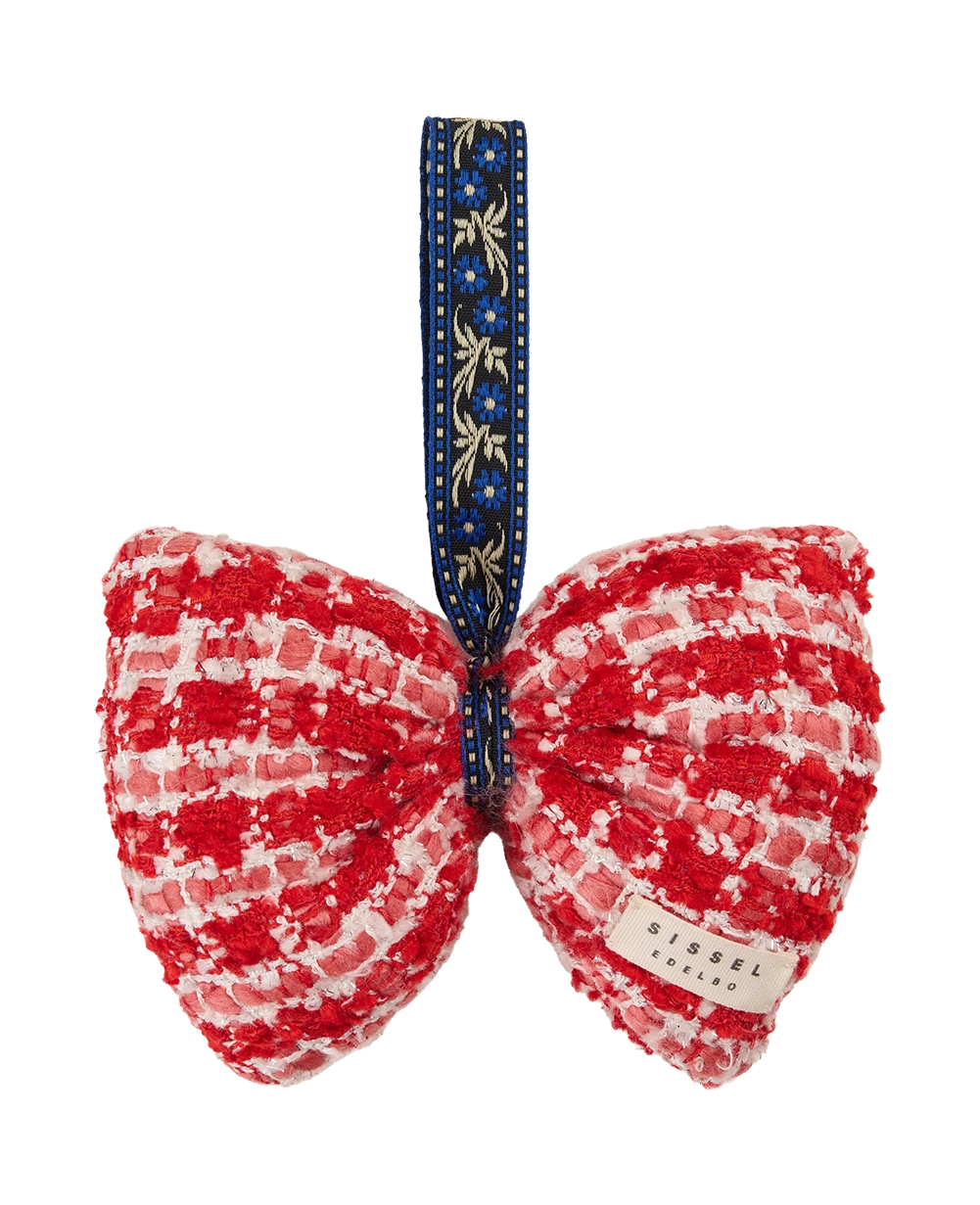 Boucle Bow Ornament - Red