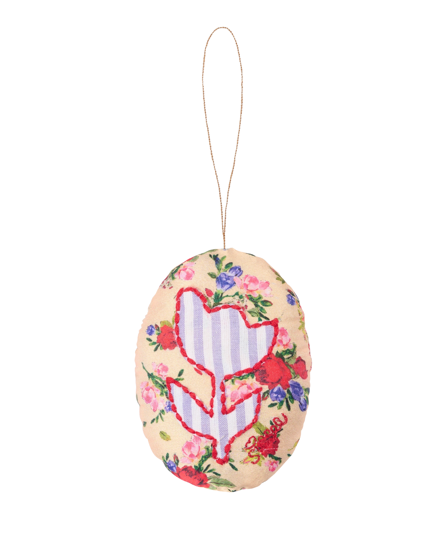Vera Easter Egg Ornament - Golden Floral