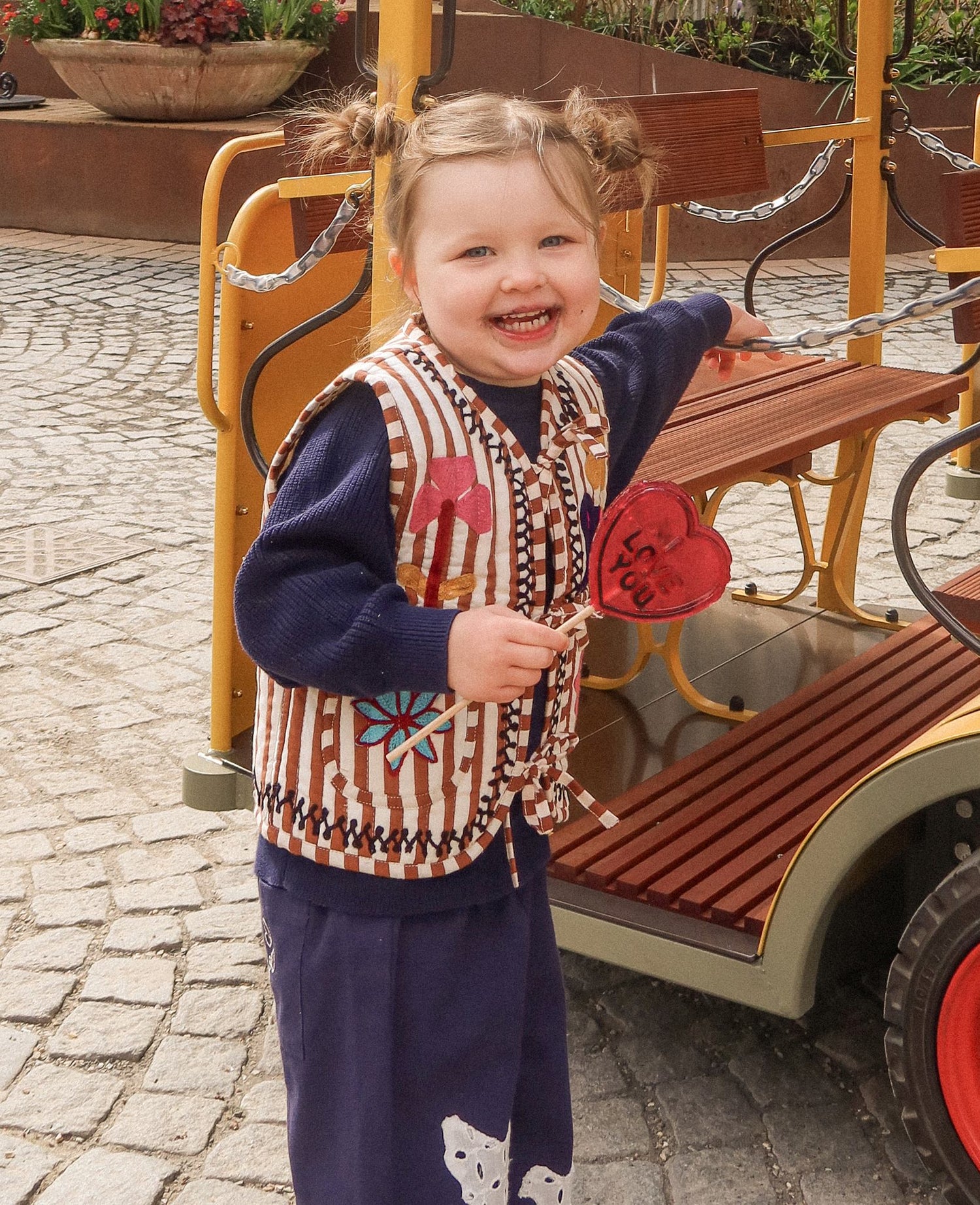 Vilja MINI Vest - Brown Stripes