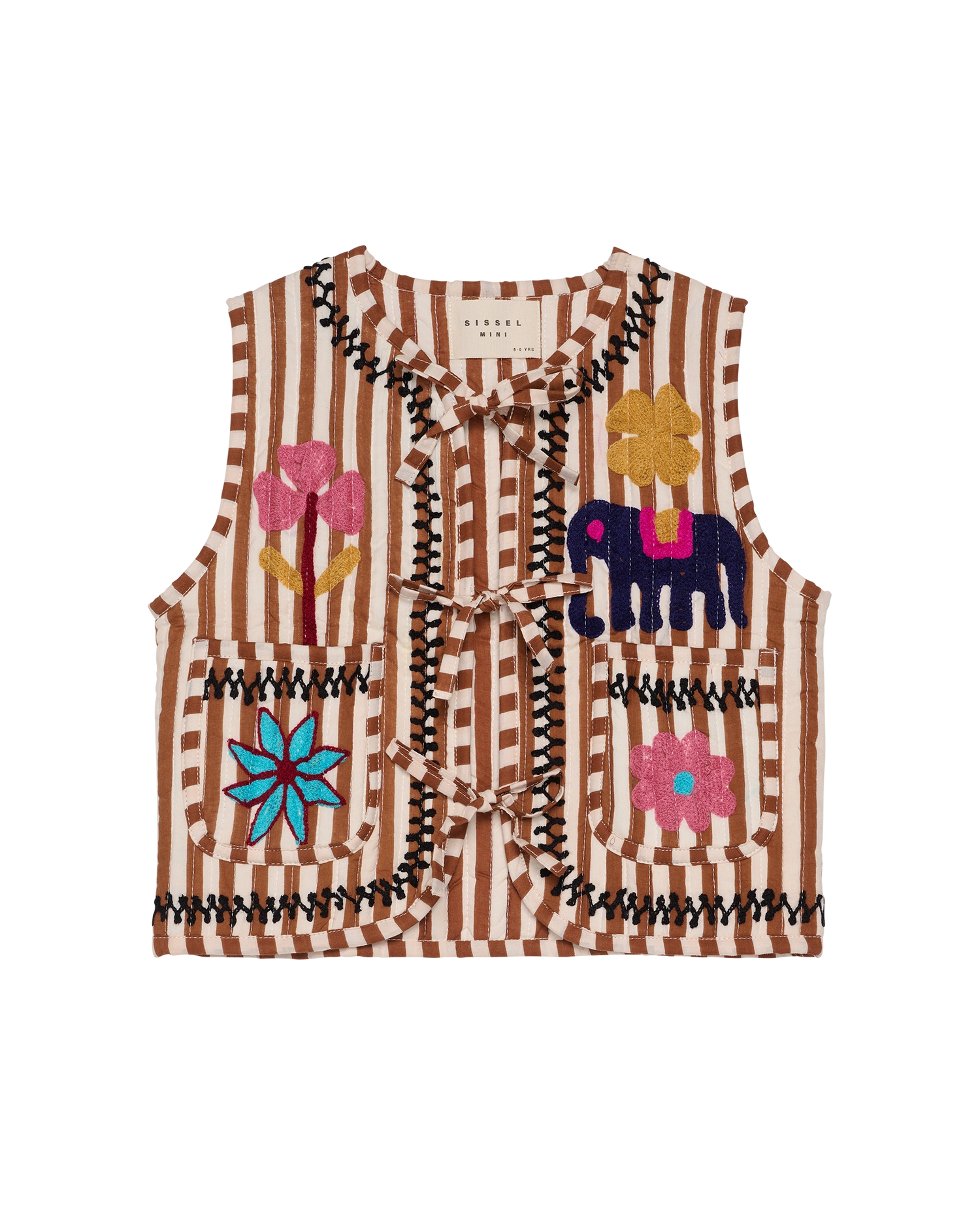 Vilja MINI Vest - Brown Stripes