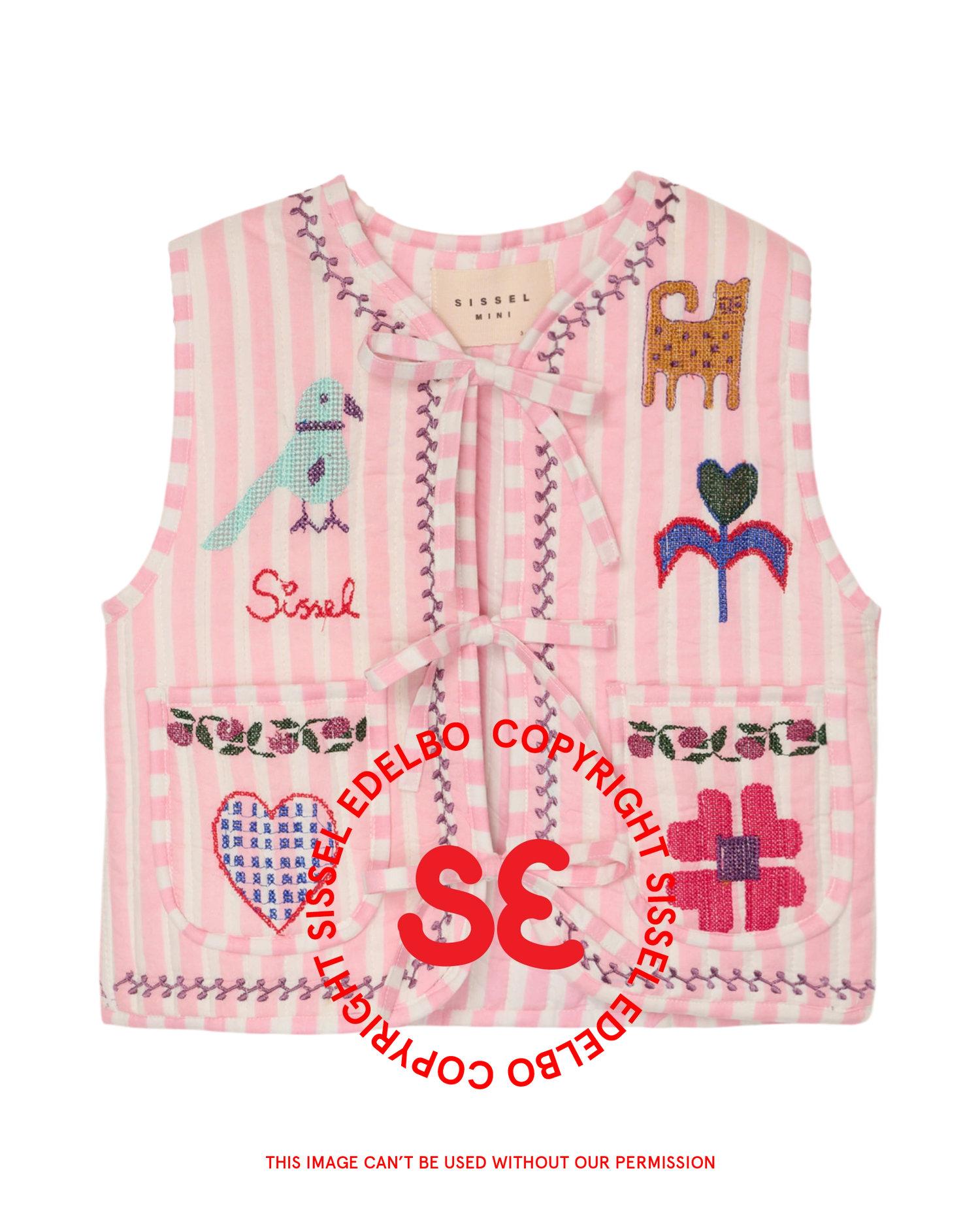 Vilja MINI Vest - Pink Stripes