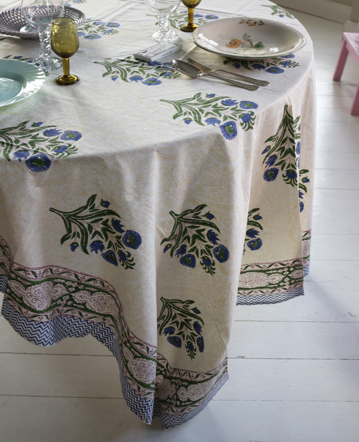 Noor Tablecloth - Purple & Green