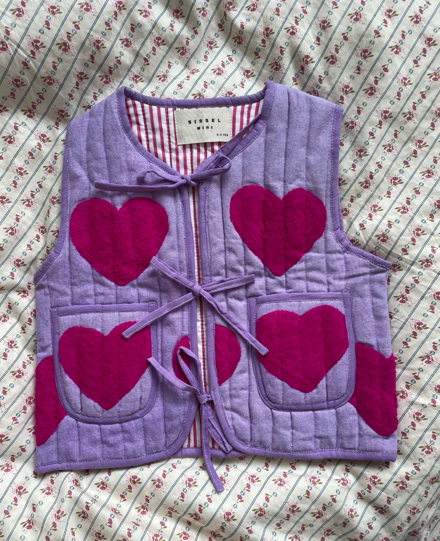 Honey MINI Vest - Pink Hearts