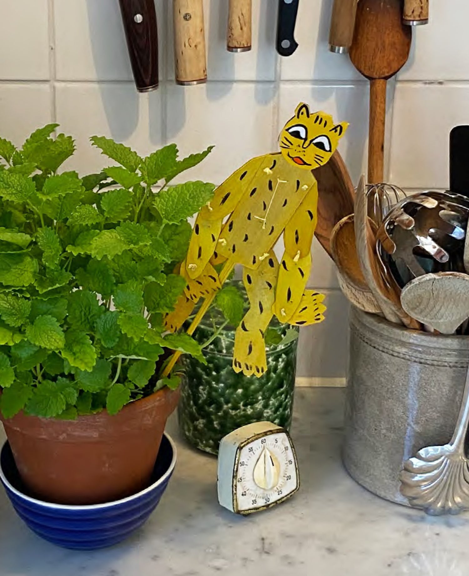 Tiger Puppet Stick - Yellow