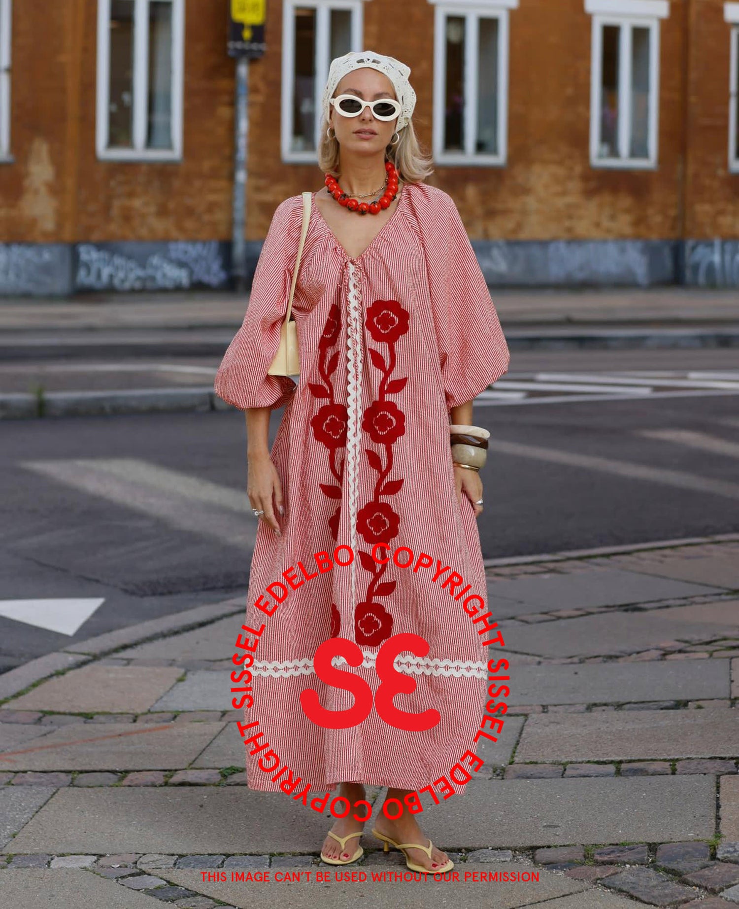 Abelone Dress - Red Flower